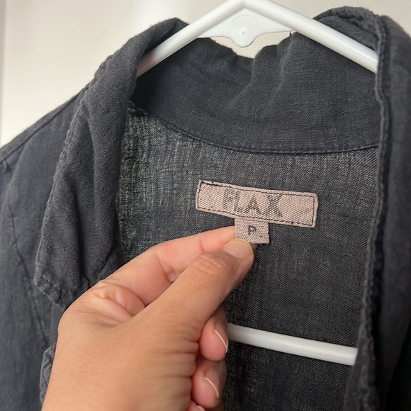 FLAX Linen Coat with pockets Oversized linen blazer - Picture 3 of 10